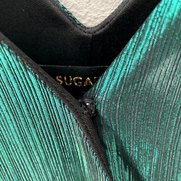 Sugarlips Cannes Liquid Satin Evening Maxi Dress - Emerald Green - Medium - Picture 3 of 7